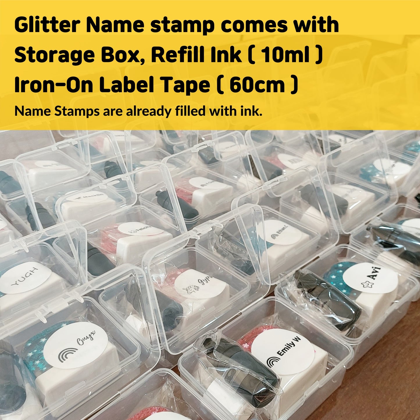 Glitter Globe Name Stamps