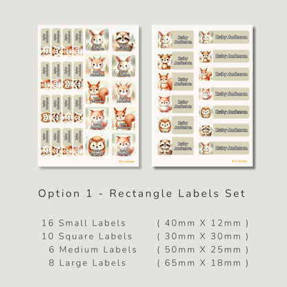 Woodland Animals Labels