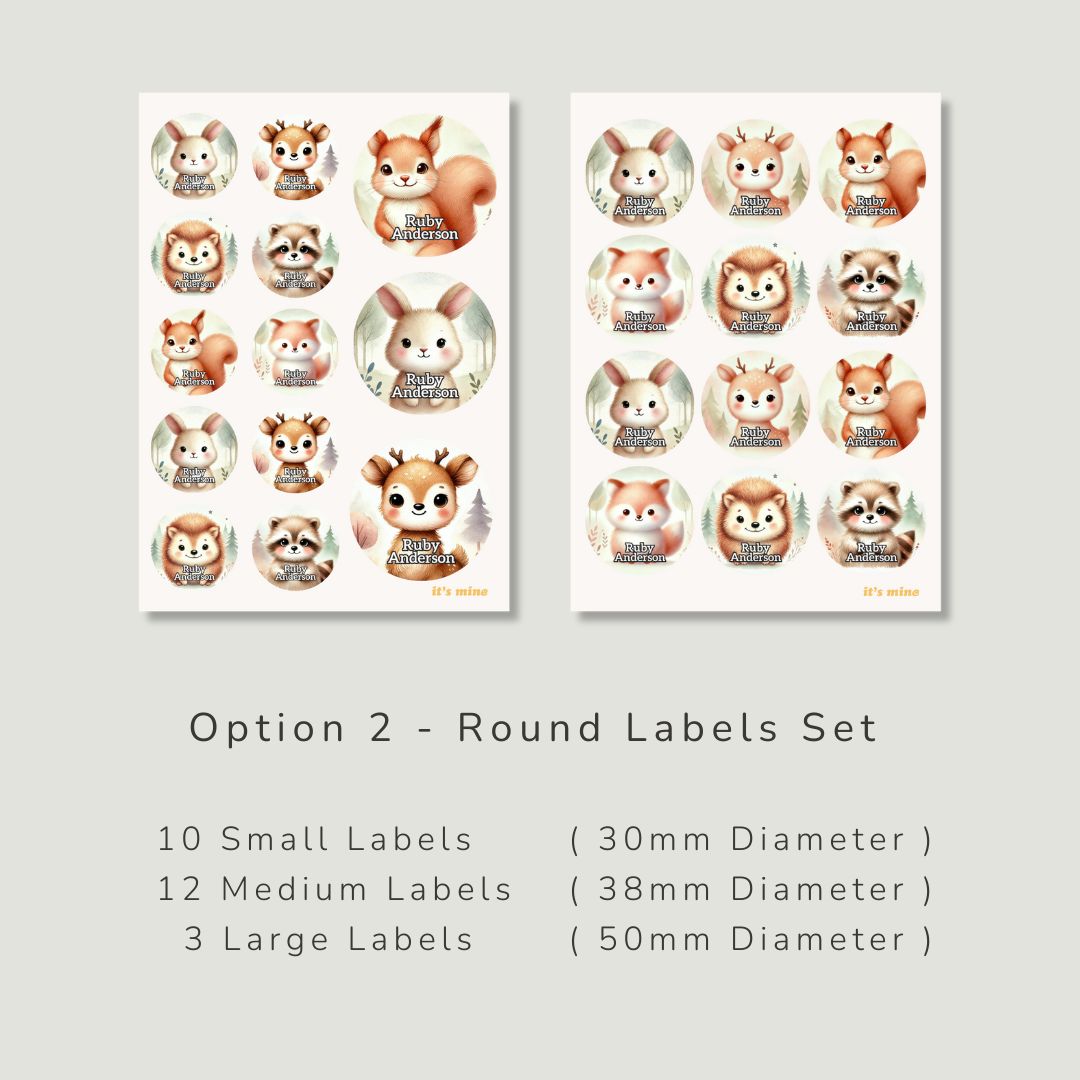 Woodland Animals Labels