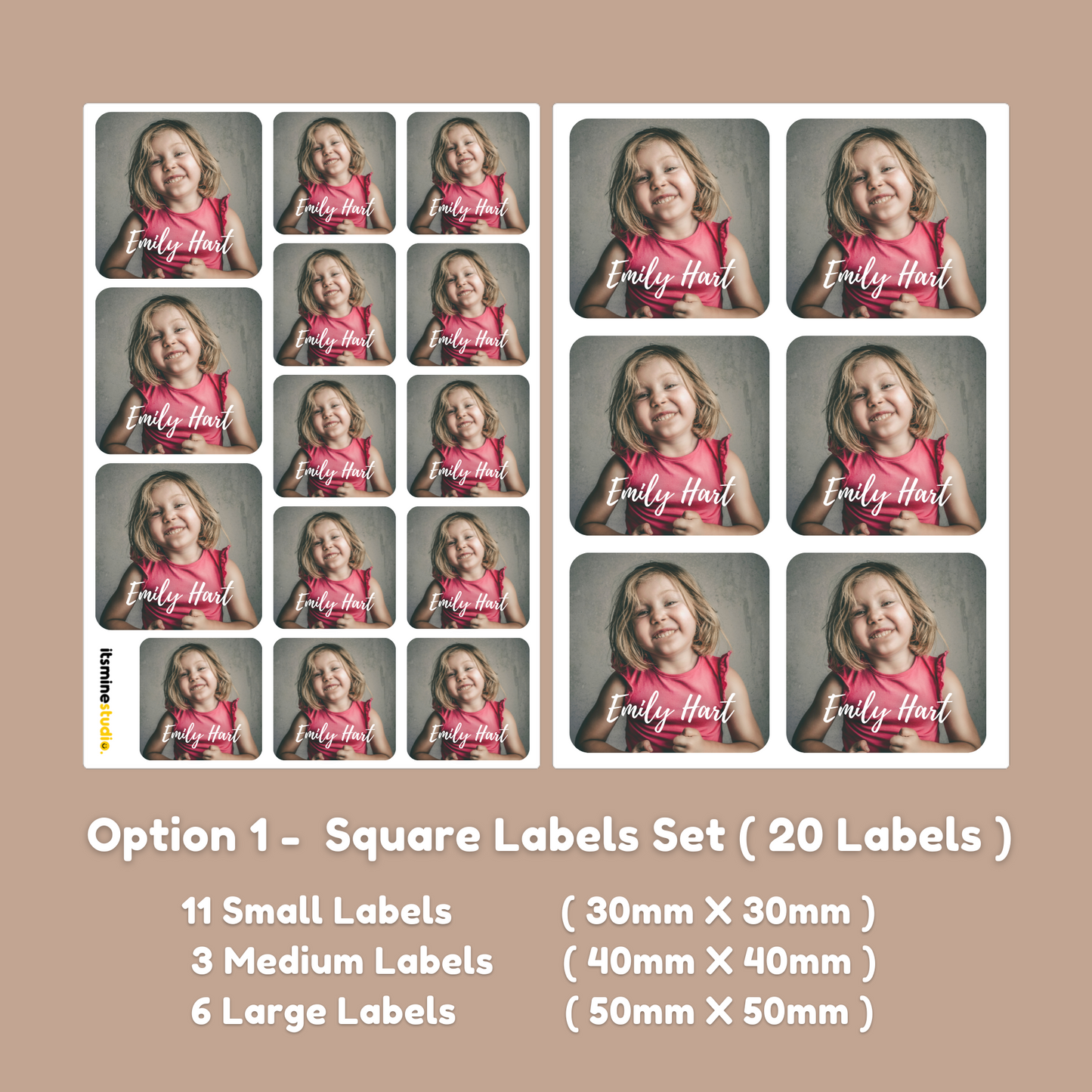 Custom Personalised Kids Photo Labels