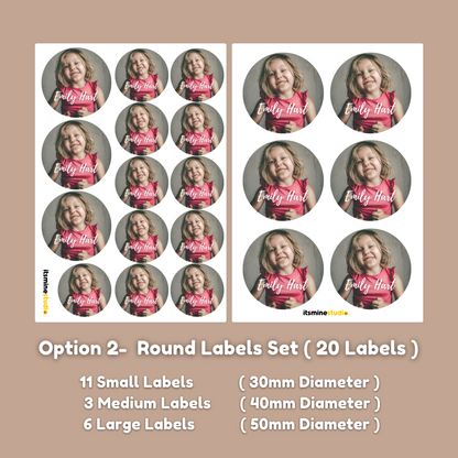 Custom Personalised Kids Photo Labels