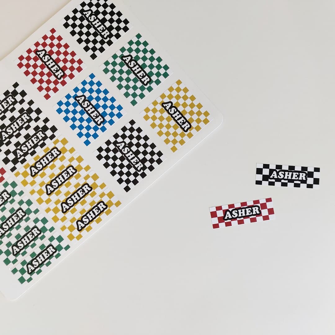 Checkerboard Name Labels